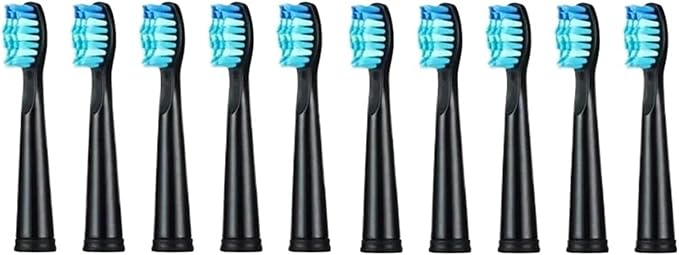 10Pcs Toothbrush Replacement Heads Compatible for FW 910/507/958/515/949/575/551(10pcs Black)