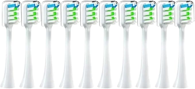 Compatible for 10pcs Replacement Brush Heads for SOOCAS X3 X5 V1 X3U Soft Bristle Electric Toothbrush Sealed Packed(10pcs White)