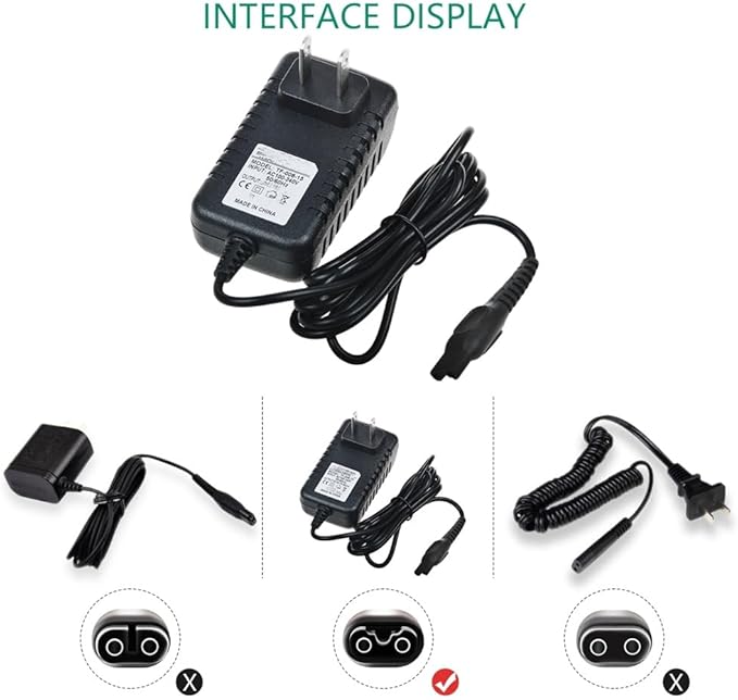 AC/DC Adapter Compatible with Electric Shaver 8900 S8950 S8950/81 S8950/90 Wet &amp Dry Edition Power Supply Cord Cale PS Charger Mains PSU