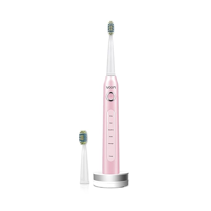 Voom Sonic Pro 5 Electric Toothbrush for Adults - Ultrasonic Electric Toothbrushes with Replacment Brush Head Dentist Recommended Power Sonic Toothbrush with 5 Modes