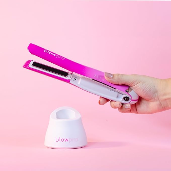 blowpro Cordless Styling Iron Made to Travel USB Rechargeable Iron 1 Titanium Plates 35 min of Cordless Styling 3-Preset Heat Settings Travel Lock Rapid Heat Tech!