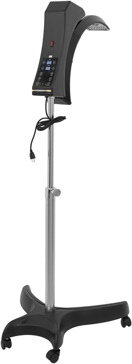 Vertical Hair Dryer wirh Wheel Professional Standing Hair Color Processor Salon Hairdressing U-Shape Heater w/TEM &amp Time Adjustment 360° Rotation Digital Display for Hair Care Styling Blow Dry