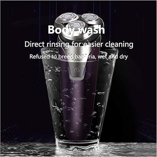 Electric Razor Shaver for MenWet&ampDry Metal IPX7 Waterproof Removable Beard Hair Trimmer Mens Rotary Shavers Included Charging Adapter