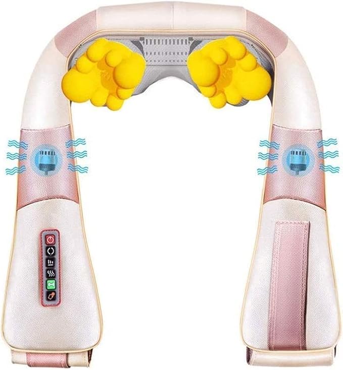 Shiatsu Back and Neck Massager with Heat Deep16 Kneading Nodes Soothes Muscles Tissues Relief Electric MassagerKneading Massage for Neck Back Shoulder Foot and Legs Use at Home Car Office