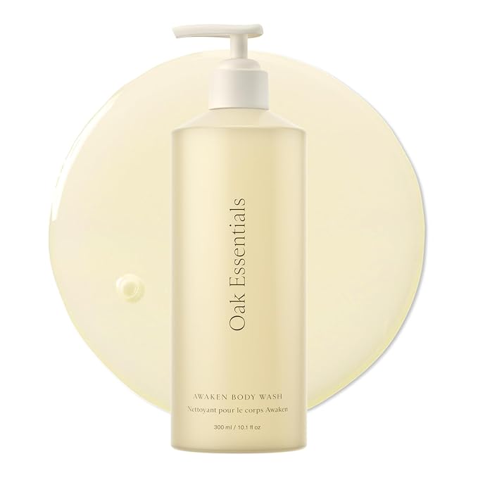 Oak Essentials Awaken Body Wash | Hydrating Shower Gel with Lavender Oil Cedarwood Oil &amp Rice Bran Extract 10.1 Fl Oz