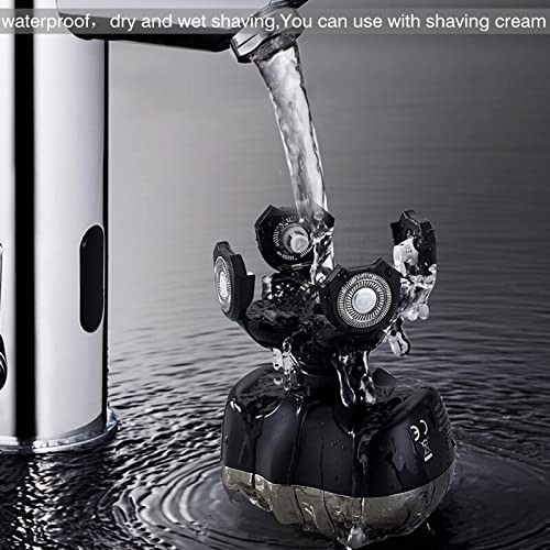 Electric Razor for Men 6 IN 1 Whole Body Washing Electric Shaver Facial Grooming Strong Rotary Electric Razor Beard Shaving Machine Bald Usb Rechargeable