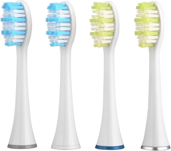 Compatible for Mornwell D903 4pcs Replacement Toothbrush Heads with Caps for D01/D02 Electric