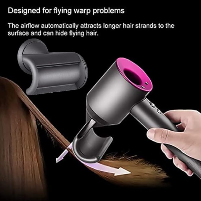 1 Pair Long Hair Curling Barrels Curler Tube Wand and 1 pcs Anti Flight Flyaway Nozzle with 2 Adaptor for Dyson Hair Dryer Converting to Airwrap Curling Iron Styler