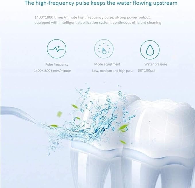 Cordless Water Flosser Dental/Oral Irrigator [Portable &amp Rechargeable] [IPX7 Waterproof] [3 Modes] Water Flosser with 200 ml Cleanable Water Tank for Home &amp Travel Braces &amp Bridge Care (