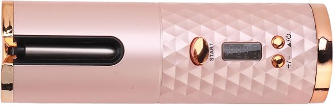 Keenso Cordless Automatic Hair Curler Fast Heating USB Rechargeable Portable Curling Wand for Hair Styling Flexibly Adjustable Temperature Lasts Up to 60 Minutes with Digital Display for Longlasting