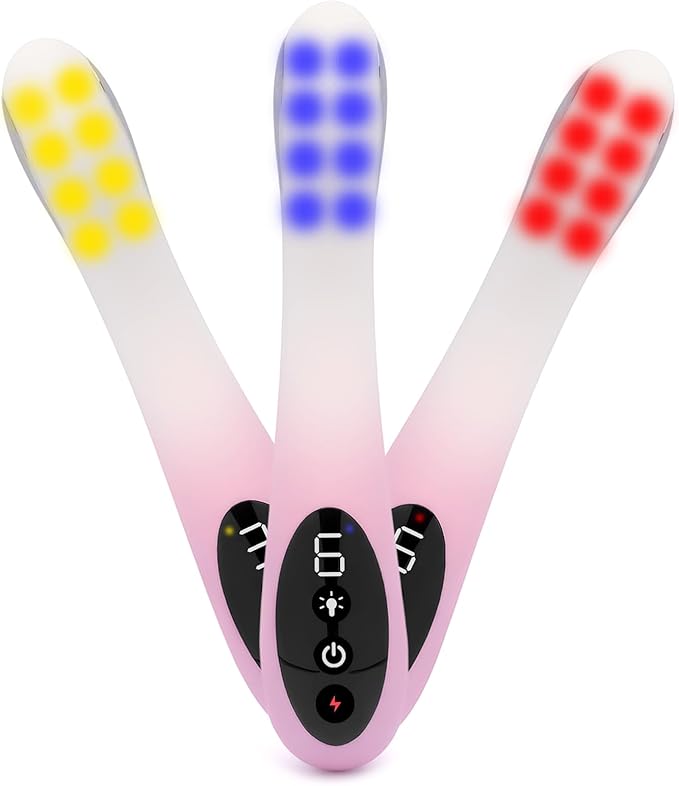 Red Blue Yellow Light Therapy for Women Female Led Tri-Color Light Health Care Device with Heating Function for Home Use