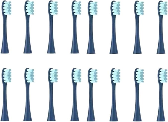 Replacement Brush HeadsCompatible for Oclean X/X PRO/Air 2 /SE / Z1/ F1/ OneDuPont Deep Cleaning Nozzles Sonic Soft(16pcs Dark Blue)