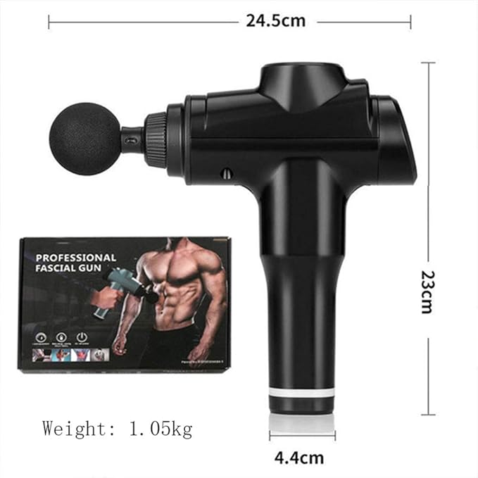 Massage Gun Muscle Massager Professional Deep Tissue Massage Gun with 5 Massage Heads 6 Speed High-Intensity Vibration Rechargeable Massage Gun for Gym Office Home Post-Workout Pain ReliefB