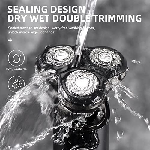 Head Shavers for Bald Men 3 Head Electric Shaver for Men 3D Electric Razor Waterproof Beard Trimmer Cutter for Men Shaving Machine Recharge LED Display
