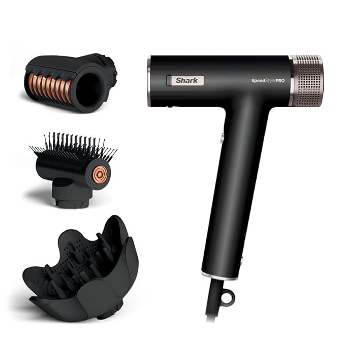 Shark SpeedStyle Pro Professional Performance High-Velocity Hair Dryer System with Scalp Shield and IQ Speed Styling &amp Drying Suite Curly and Coily Hair Lightweight Ionic No Heat Damage HD732
