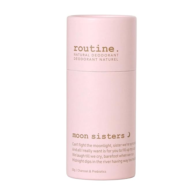 Routine. Natural Deodorant Moon Sisters (Activated Charcoal) Deo Stick | 1.7 Fluid Oz. Natural Deodorant Aluminum Free Natural Deodorant For Women &amp Men | (Stick Formula)