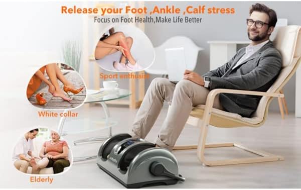 Foot Massager with Heat &amp Remote 5-in-1 Reflexology System Foot Massage Machine US Warehouse