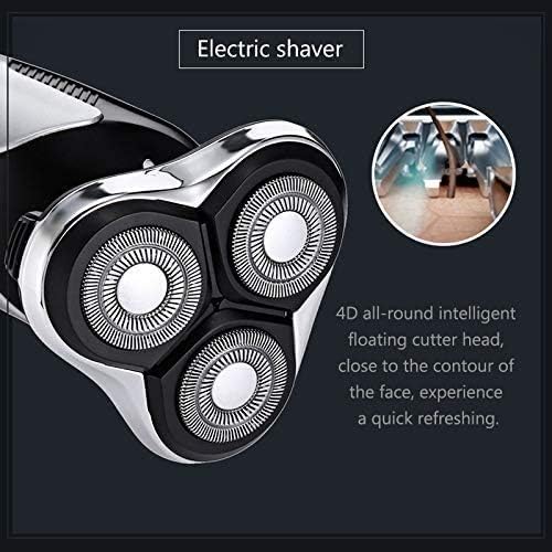 Electric Shavers for Men Head Shavers for Bald Men with LED Display Faster-Charging 3D Floating Waterproof Electric Razors with Hair ClippersNose Hair Trimmer &amp Facial Cleansing Brush