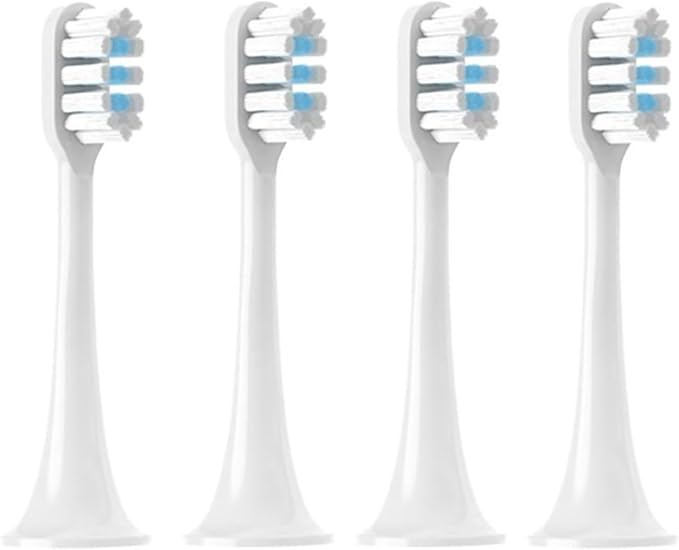 Replacement Brush Heads Compatible for T300/T500/T700 12PCS Tooth Soft Bristle Caps Package Nozzles(WhiteBlue)