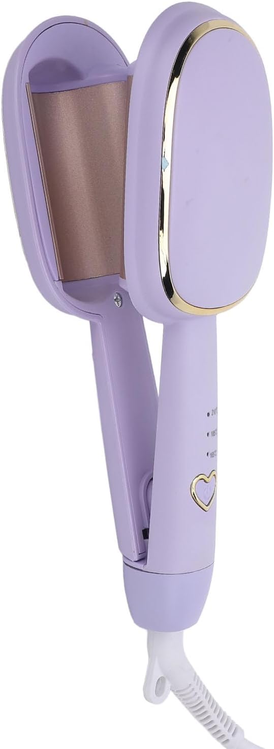 32mm Egg Roll Hair Curler Waving Curling Iron Fast Heating Hair Crimper Waver for Women Girls Purple (US Plug 110V)