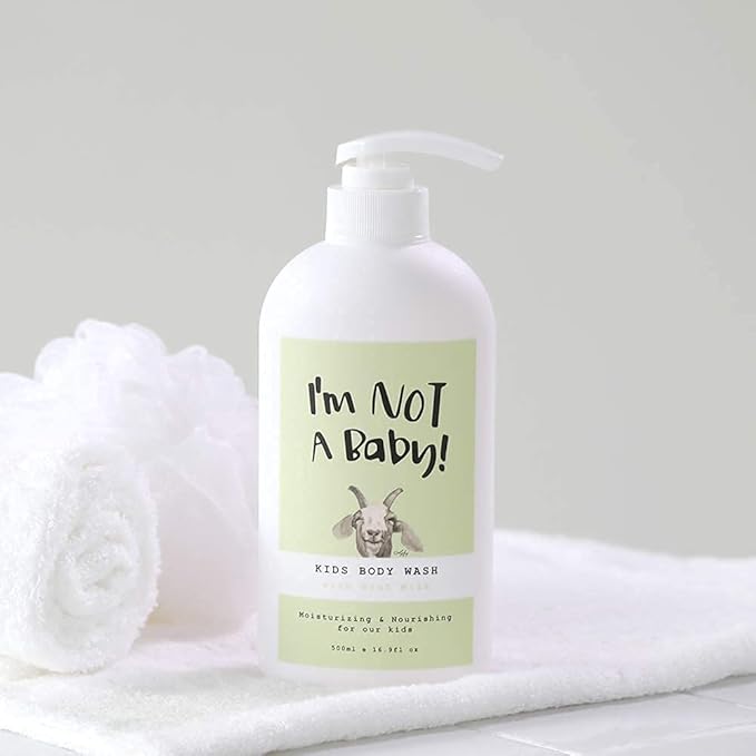 I'm NOT A Baby! Kids Body Wash– Dermatologist Tested Allergen free Cruelty-free PETA Gentle for Kids Goat Milk 16.9 Fl Oz