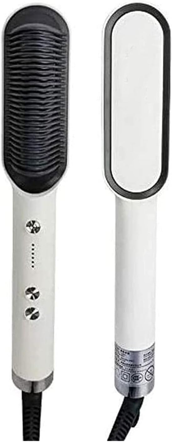 Hair Straightener BrushCeramic Hair Straightening Brush Anti-Scald &amp Auto-Off-for Salon at Home