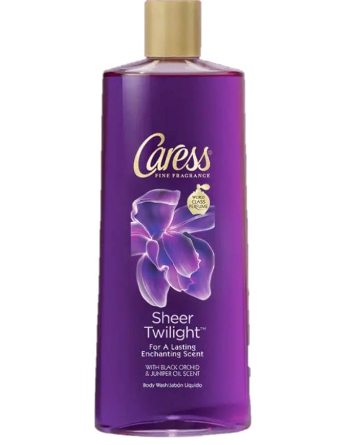 Caress Body Wash Sheer Twilight Black Orchid &amp Juniper Oil Scent 18 oz (Pack of 4)