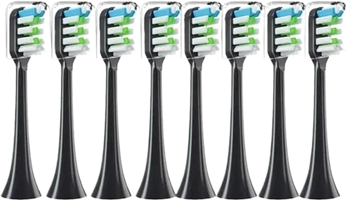 Sonic Electric Toothbrush HeadsCompatible for Xiaomi SOOCAS X3 X5 X3U X1 V1 V2 Replacement Nozzles with Anti-dust Cap(7pcs Black)