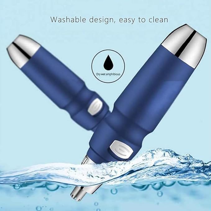 Nose Hair TrimmerElectric Shaving Nose Ear Trimmer Safety Face Care Nose Hair Trimmer (Color : Blue Size : 13 * 2 * 0.7cm)