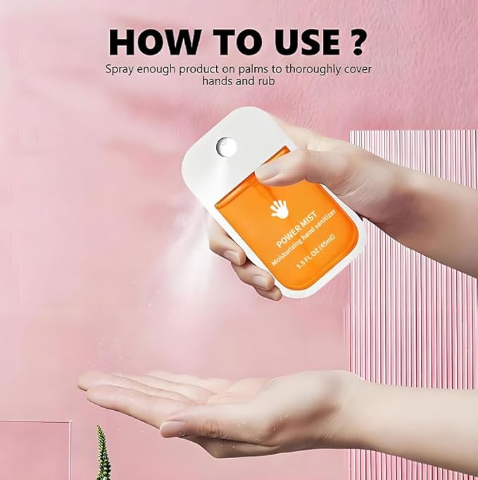 6PCS Hand Sanitizer Spray Pocket Power Mist Hydrating Hand Sanitizers Spray Travel Size Portable Hand Sanitizer Multi-Flavor for Adults and Kids