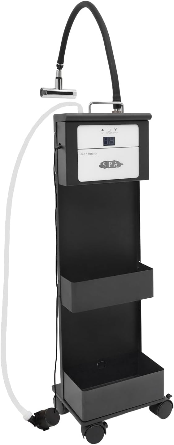 Professional Head Spa Machine with Constant Temperature &amp Waterfall Flow | All-in-One Mobile Head Spa System with 360° Hose for Salon-Grade Scalp Care at Home (Four-Sided Water Outlets)