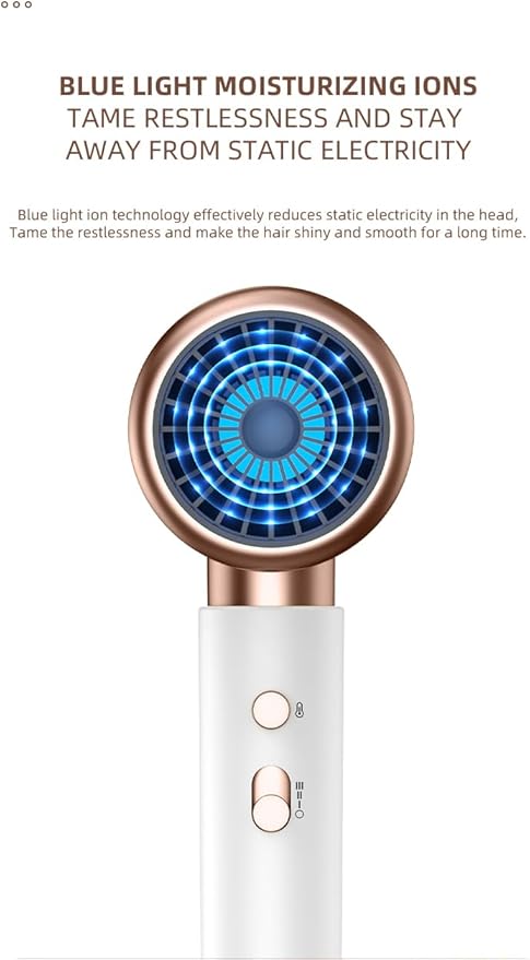 Professional Ionic Hair Dryer 1300W Fast Drying Lightweight Blow Dryer with Concentrator &amp AC Motor for Salon-Quality at Home Damage Protection for All Hair Types