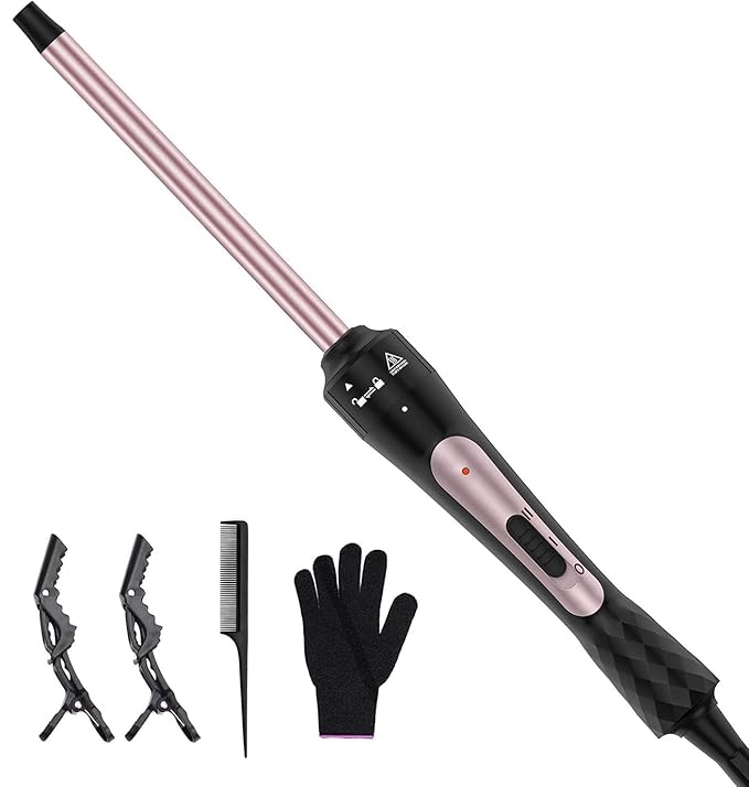3/8 Inch Curling Iron and 360° LED Light Cordless Electric Nail File Set