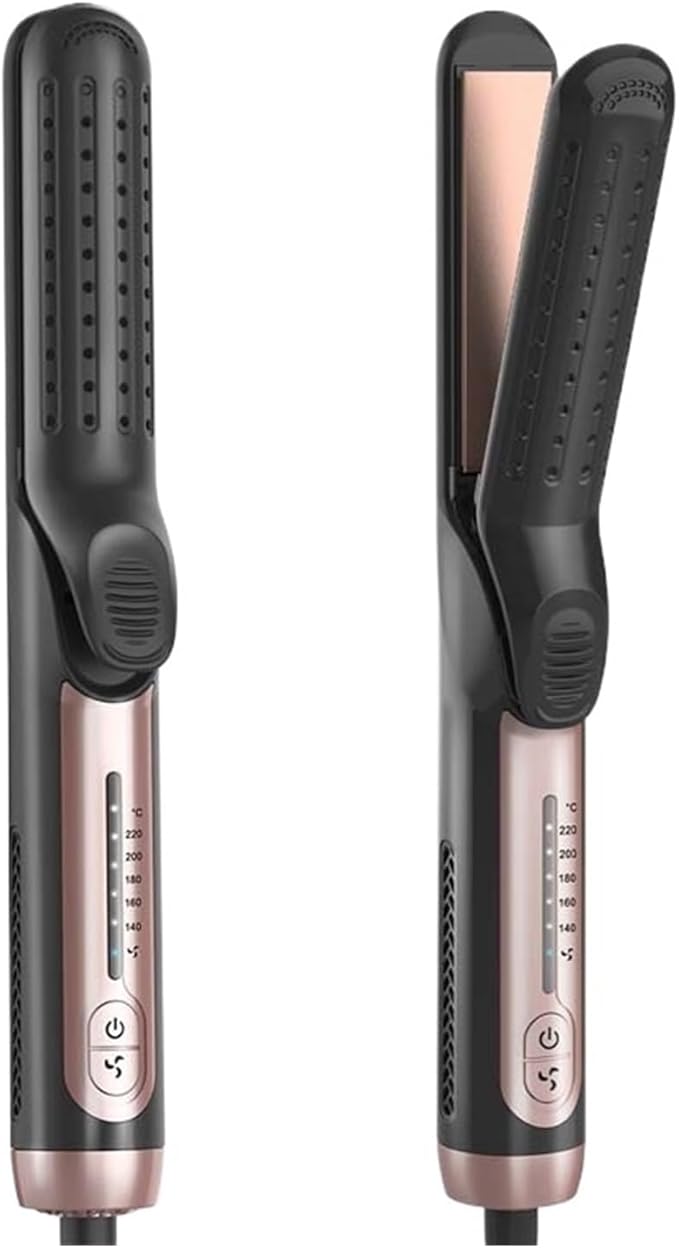 Straightening Wand 2-in-1 Heating Flat Iron Hair Styler Multi-Function LCD Display Electric Straightener Curler Straightener
