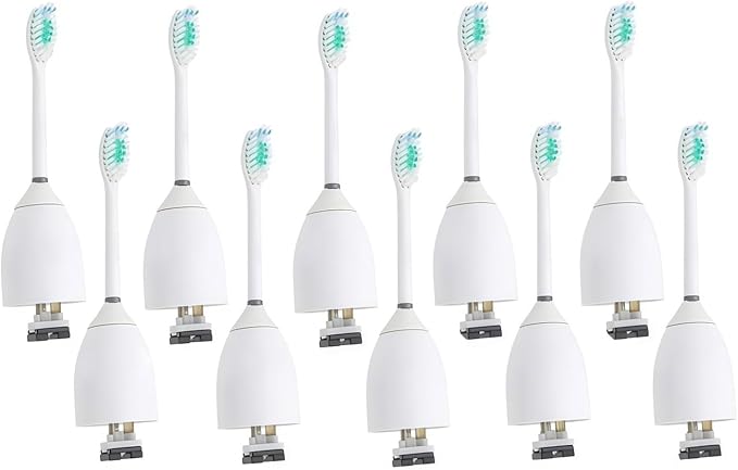 Replacement Electric Toothbrush Heads Compatible with Philips Sonicare E-Series HX7001 HX7022 HX-7002 HX7002 HX9500 HX9552 HX9553 HX9562(10 PCS White)