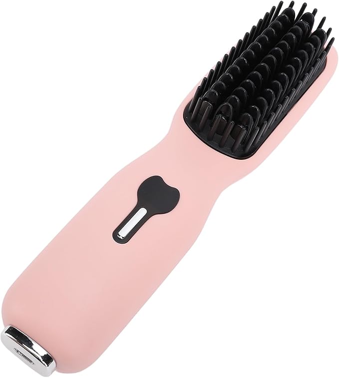 Cordless Hair Straightening Comb 11 Temperature Adjustment Fast Heating Antiscald Portable Brush Curling Brush for Different Hair Types Ideal for Traveling