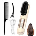 Go Brush Pro 2026 Hair Straightener 3-Temperature Fast Heating Ceramic Ionic Hair Brush Portable Frizz Control Styling Tool for Women Beige