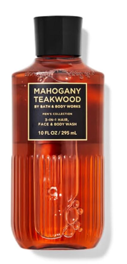 White Barn Bath &amp Body Works - Men's Collection - 3 Piece Bundle - Spray - Body Cream - Shower Gel and Diamond Soap (Mahogany Teakwood)