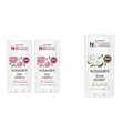 Schmidt's Aluminum-Free Vegan Deodorant Rose &amp Vanilla 2 Count and Clean Coconut 2.65 oz Each 24 Hour Odor Protection