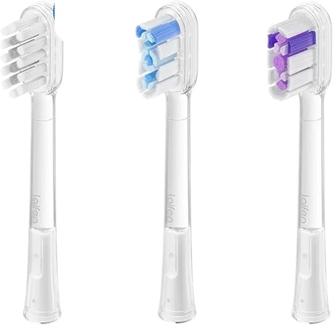 Compatible for Laifen Electric Toothbrush Brush Head LFTBO1-S LFTB01-P ABS LFTB01-A Oscillation &amp Vibration(Bright White x3)