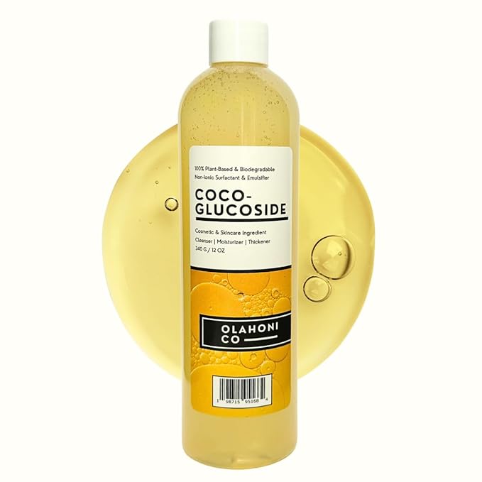 Coco-Glucoside Surfactant 12 Oz - Concentrated Natural Foaming Cleanser - Plant Derived - For Formulations and DIY Skin Care - For Shower Gels Body Soap Shampoos Face Cleansers