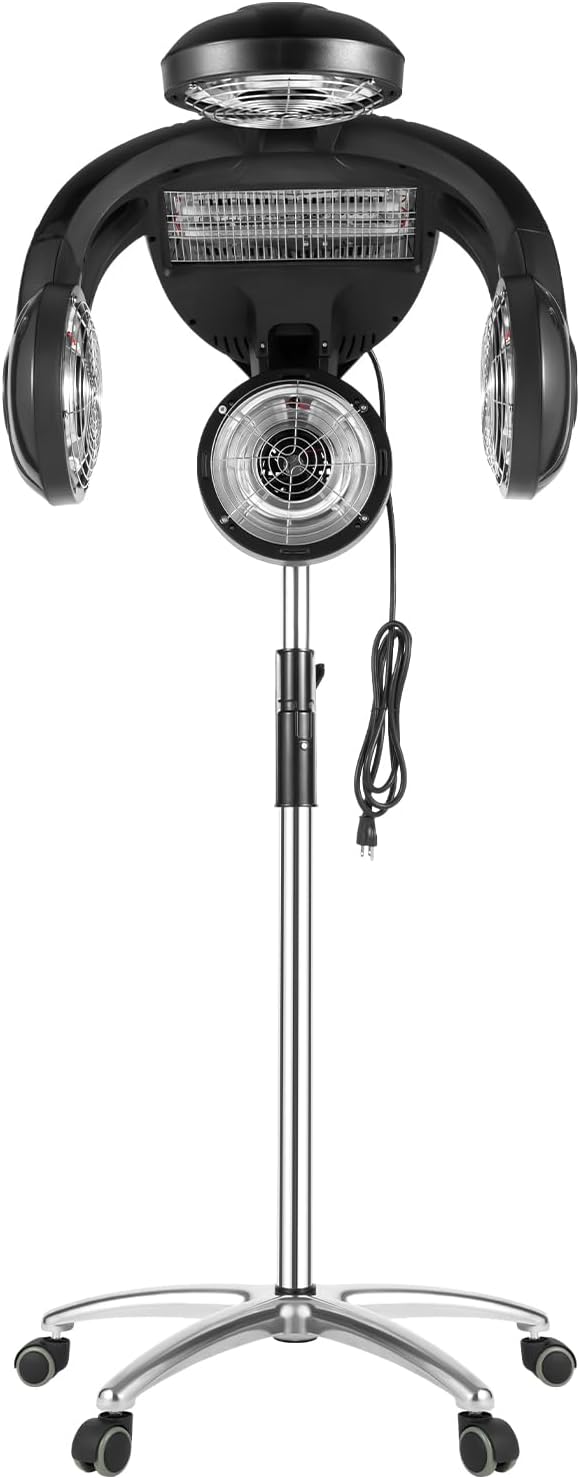Salon Hair Hood Dryer1400W Professional Dryer Hair Processor with Temperature Adjustment Professional Salon Standing Hair Hood Dryer for Hair Salons and Homes