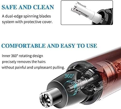 Nose Hair Trimmer for Men and Women Allisable Painless Ears Eyebrows Beards ClipperIPX7 Waterproof Dual Edge Blades