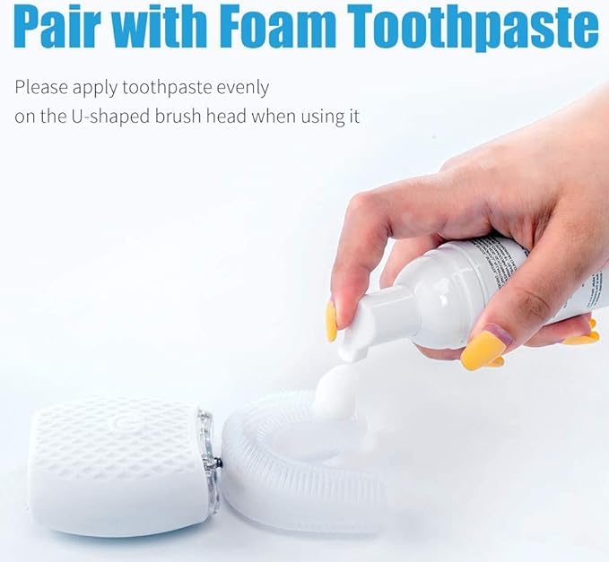 Ultrasonic Toothbrush for Adults Automatic Ultrasonic Toothbrush for Teeth Whitening Rechargeable Electric Ultrasonic Toothbrush for Home and Travel Use 360° Mouth Cleansing (White)