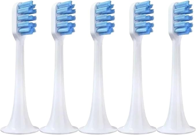5pcs Replacement Toothbrush HeadsCompatible for T300 T500 Teeth Brush T700 Soft Teethbrush Nozzles(5 Blue-Soft)