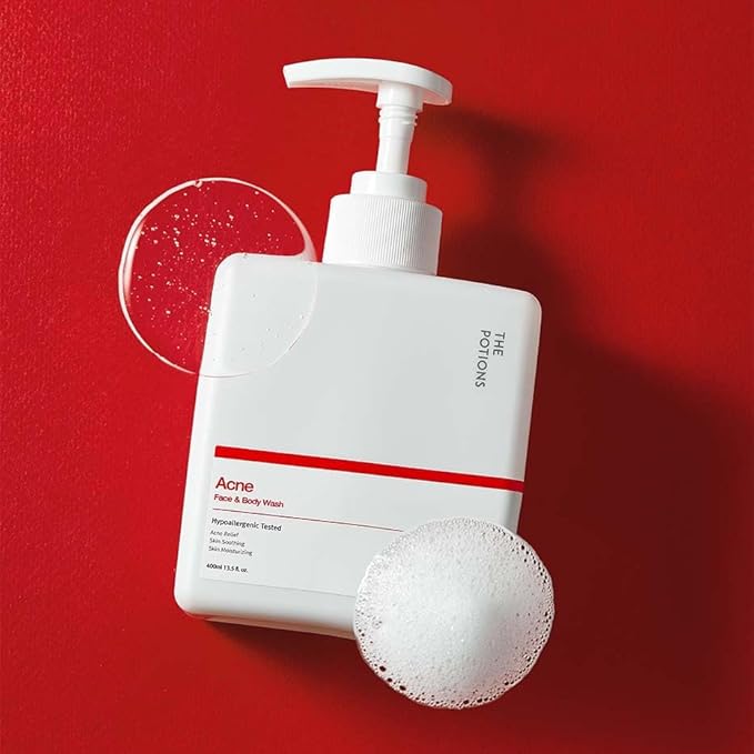 The Potions Clear Skin Duo – Gentle Body Wash &amp Invisible Pimple Patch Set | Summer Skincare Essentials for Clean Comfortable Skin | Korean Daily Body Routine
