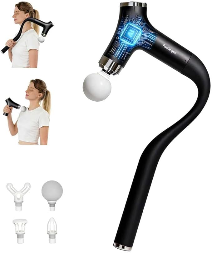 Sfozstra Deep Tissue Massage Gun: Handheld Electric Percussion Muscle Massager with 12-Speed Intelligent Feedback System &amp AI-Powered Response - Detachable Extended Handle for Back Leg Pain Relief