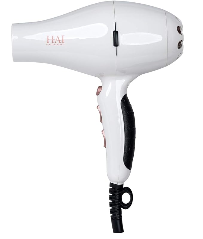 Air Lux Hair Dryer with Styleflow Nozzle by HAI - Professional Lightweight Ergonomic Blow Dryer with Patented Styleflow Nozzle for Styling Comfort