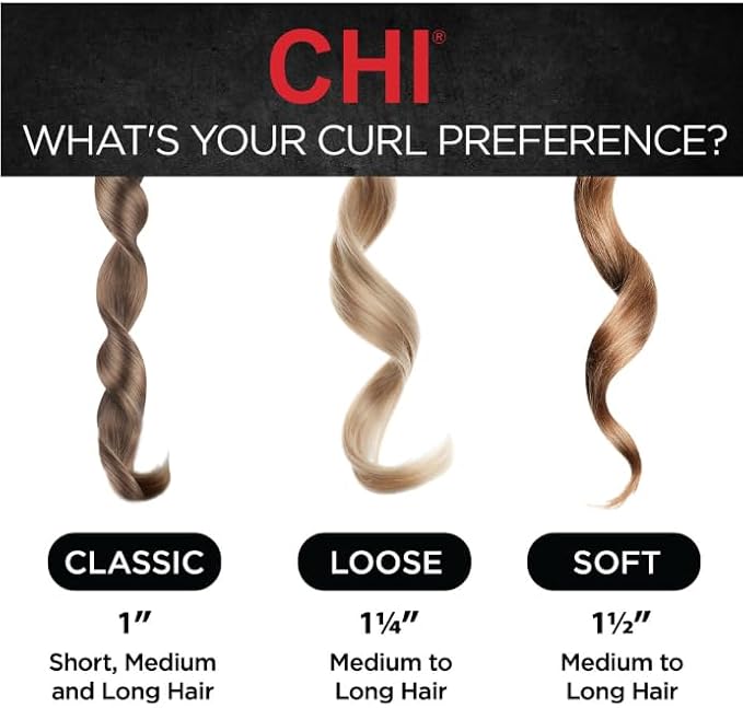 CHI Multi-Wave Styler Hair Waver With Adjustable Barrel For Customizable Waves Reduces Frizz &amp Increases Shine Black