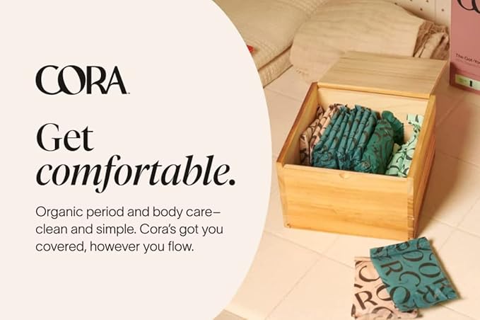 Cora Organic Feminine Care | 72 Long No Wings Liners and a Size 2 Menstrual Period Cup | Medical Grade Silicone | Eco-Conscious | Bundle Pack